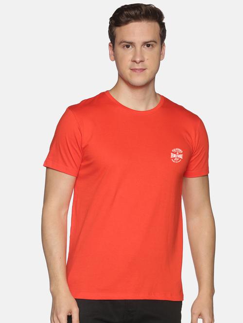 orange solid casual t-shirt - 18458056 - Very Small Image - 1