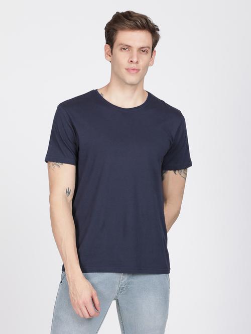 nayv blue solid casual t-shirt - 18458065 - Very Small Image - 1