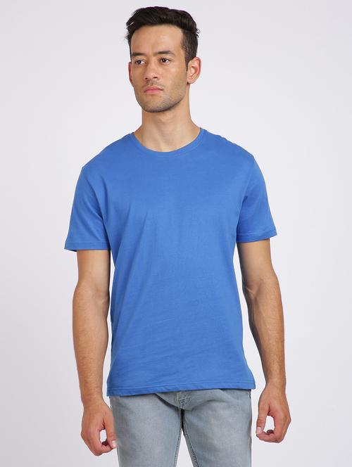 turquise solid casual t-shirt - 18458066 - Very Small Image - 1