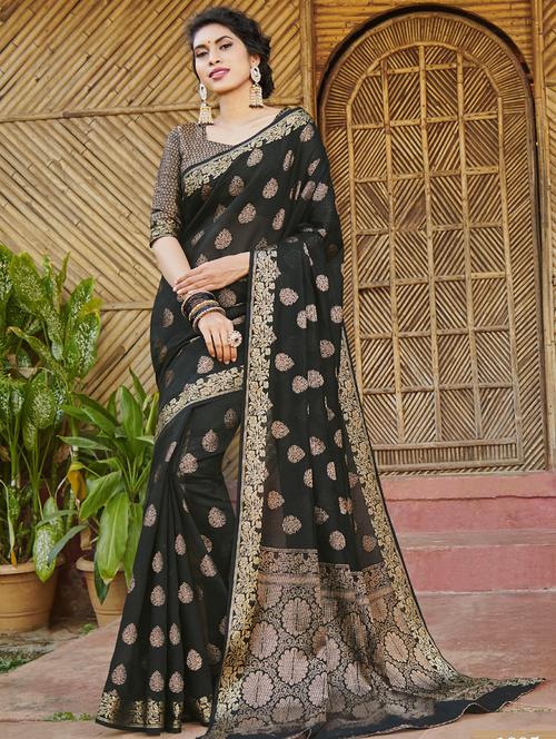 zari work woven saree - 18458149 - Very Small Image - 1