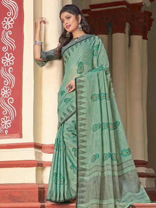 tassel detailed embroidered saree - 18458156 - Very Small Image - 1