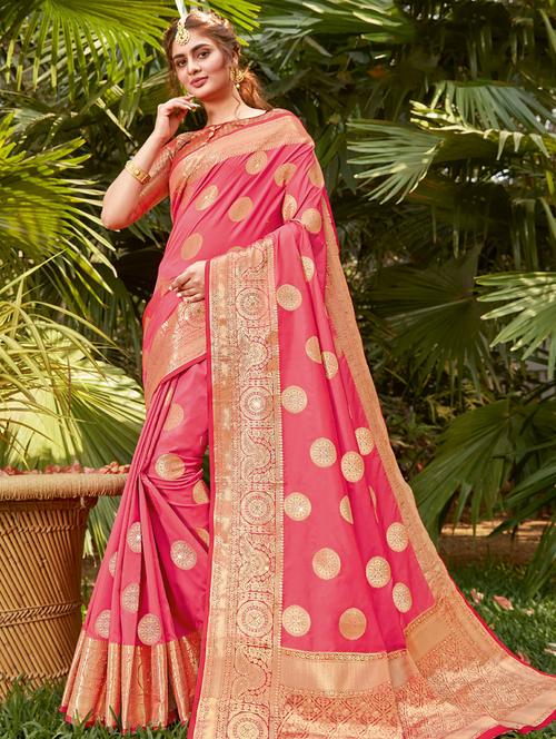 women's self design pink colored saree - 18458171 - Very Small Image - 1