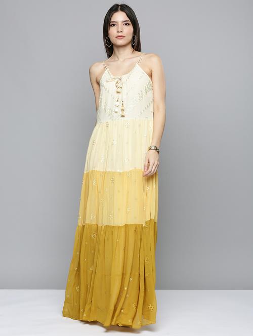 embroidered tiered ethnic dress - 18458346 - Very Small Image - 1