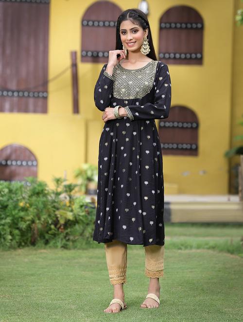 floral flared kurta - 18458816 - Very Small Image - 1