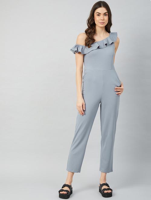 single shoulder ruffle detail jumpsuit - 18458891 - Very Small Image - 1