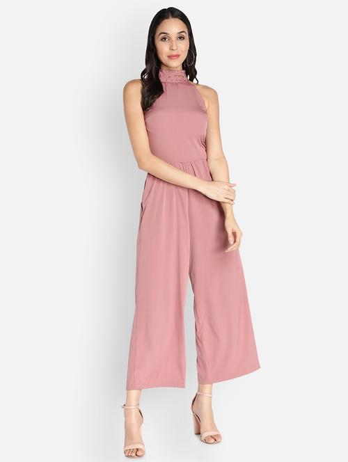 halter neck embellished detail full leg jumpsuit - 18458959 - Very Small Image - 1