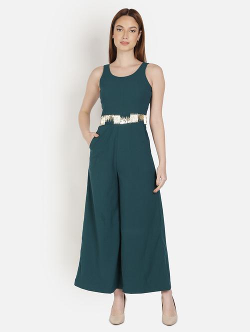 round neck embellished detail full leg jumpsuit - 18458965 - Very Small Image - 1
