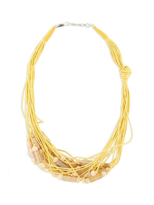 multi-strand jute yellow necklace - 18459003 - Very Small Image - 1