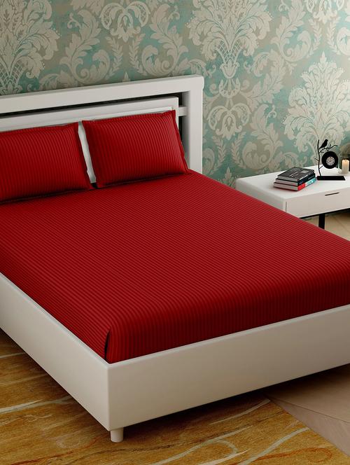 red solid 280 tc king bedsheet with 2 pillow covers - 18459179 - Very Small Image - 1