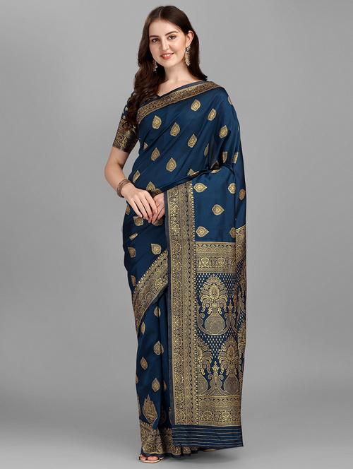 jacquard work woven saree with blouse - 18459215 - Very Small Image - 1