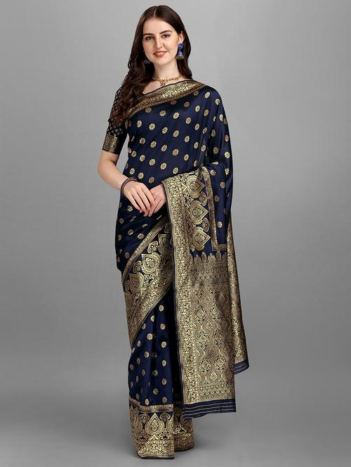 jacquard work woven saree with blouse - 18459221 - Very Small Image - 1