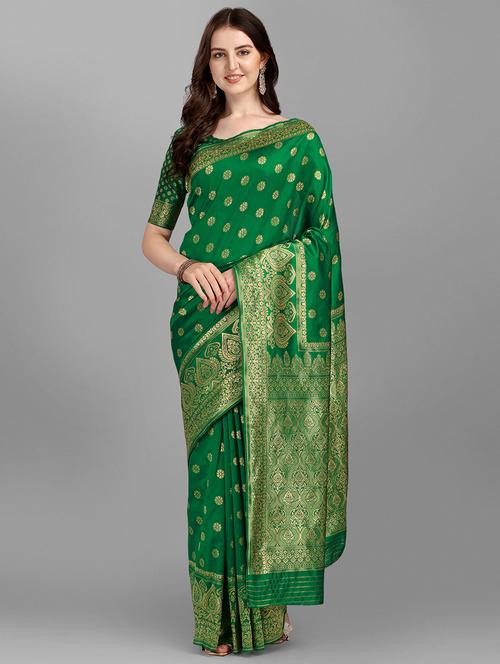 jacquard work woven saree with blouse - 18459222 - Very Small Image - 1