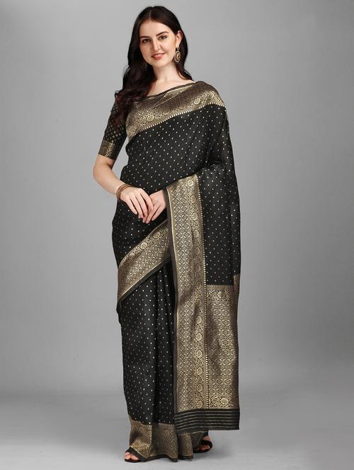 jacquard work woven saree with blouse - 18459230 - Very Small Image - 1