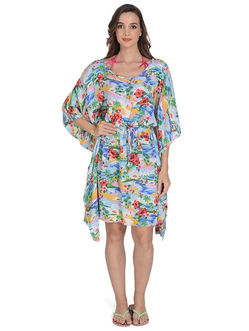 tie front printed coverup - 18459794 - Very Small Image - 1