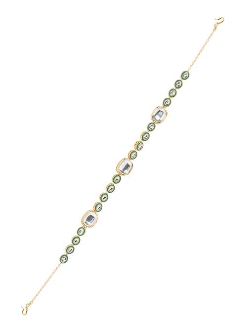 green brass maang teeka - 18460040 - Very Small Image - 1