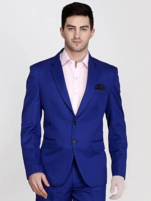 navy-blue solid formal blazer - 18460060 - Very Small Image - 1