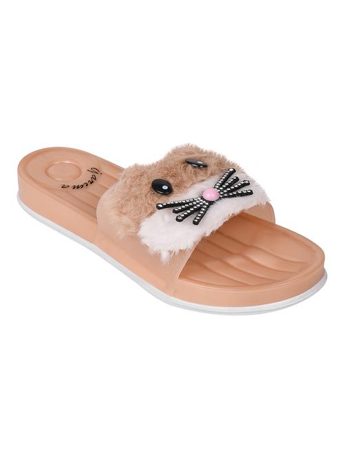 beige mesh slides flip flops - 18460307 - Very Small Image - 1