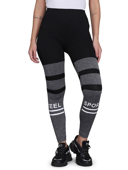 high rise color block leggings - 18460327 - Very Small Image - 1