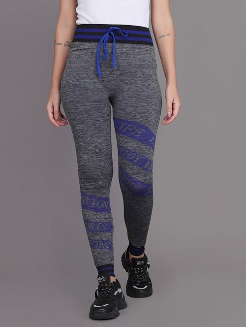 drawstring waist melange jeggings - 18460337 - Very Small Image - 1