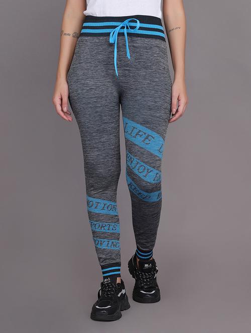 drawstring waist melange jeggings - 18460338 - Very Small Image - 1