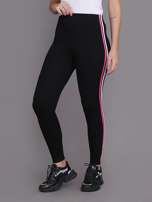 mid rise side taped leggings - 18460342 - Very Small Image - 1
