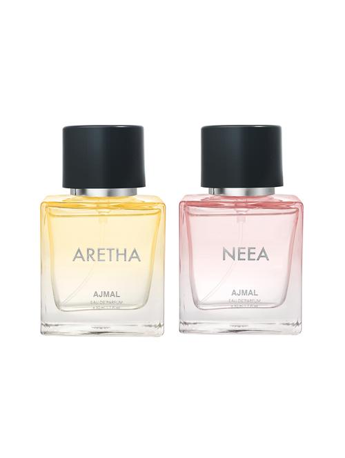 ajmal aretha edp 50 ml for women and ajmal neea edp 50 ml for women +2 perfume testers free - 18460785 - Very Small Image - 1