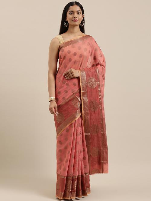 golden zari work woven saree - 18460957 - Very Small Image - 1