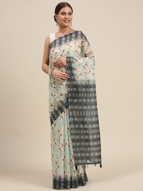 tassel detailed floral saree - 18460968 - Very Small Image - 1