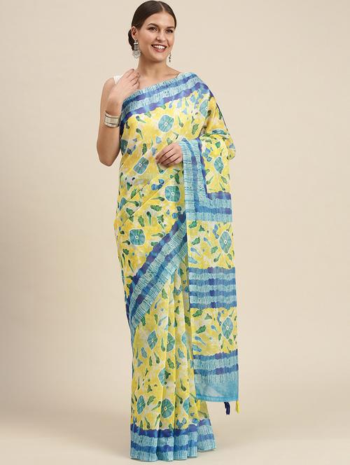 tassel detailed printed saree - 18460973 - Very Small Image - 1