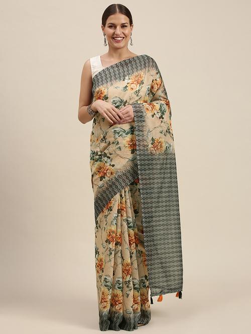 tassel detailed floral saree - 18460974 - Very Small Image - 1