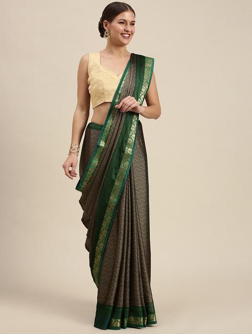 contrast border printed saree - 18461023 - Very Small Image - 1