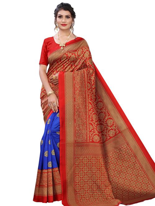 floral half & half saree - 18461072 - Very Small Image - 1