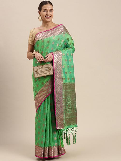 self design zari work woven saree - 18461099 - Very Small Image - 1