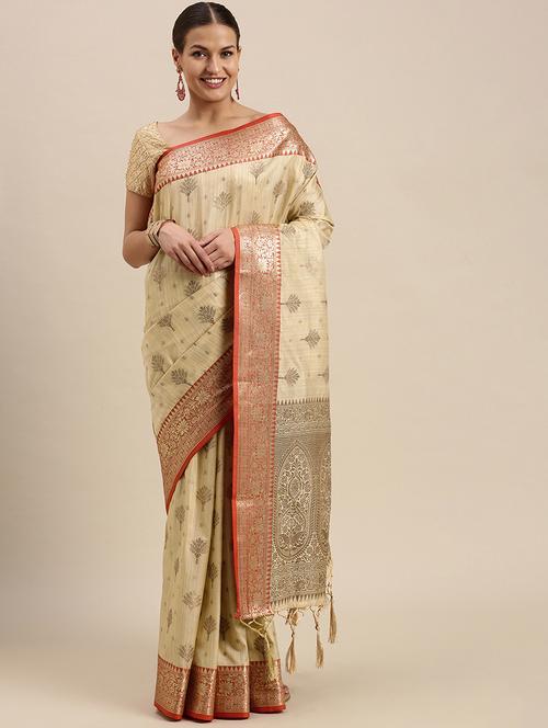 self design zari work woven saree - 18461107 - Very Small Image - 1
