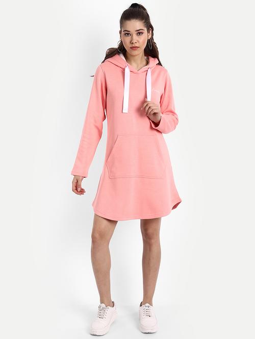 hooded neck solid a-line dress - 18461250 - Very Small Image - 1