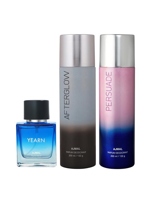 ajmal after glow deo 200 ml and persuade deo 200 ml and yearn edp 50 ml for men +2 perfume testers free - 18461334 - Very Small Image - 1
