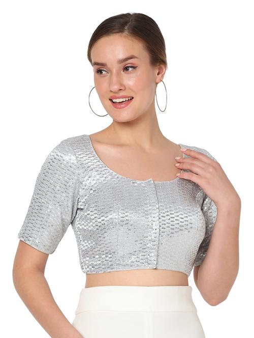 silver sequin work blouse - 18461756 - Very Small Image - 1