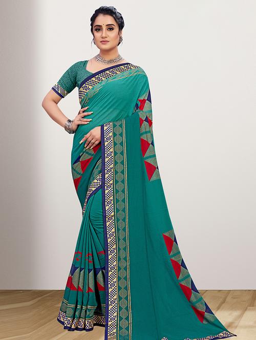 lace detailed geometrical saree - 18461864 - Very Small Image - 1