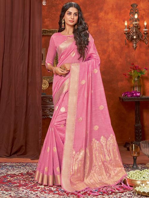 pink cotton saree - 18461954 - Very Small Image - 1