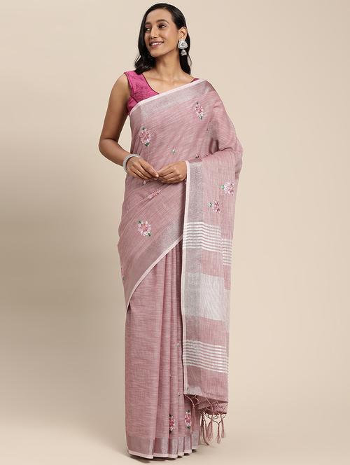 embroidered zari work woven saree - 18462002 - Very Small Image - 1