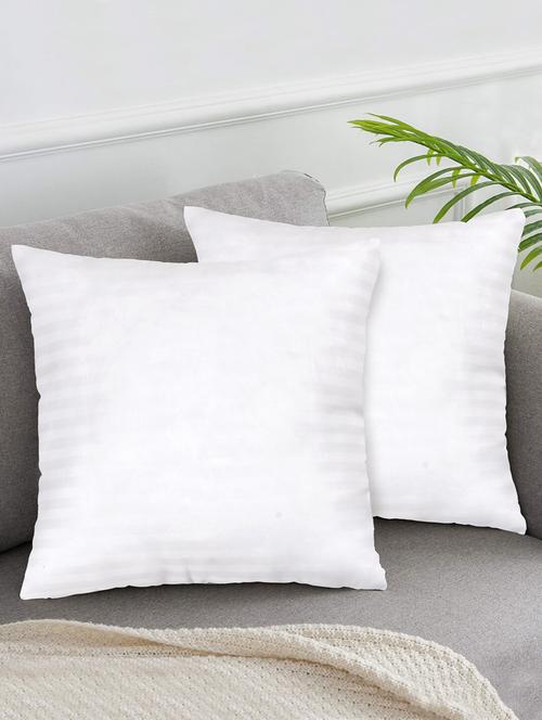 unisex set of 2 white microfiber square shaped cushion fillers (24 x 24 ) inches - 18462215 - Very Small Image - 1