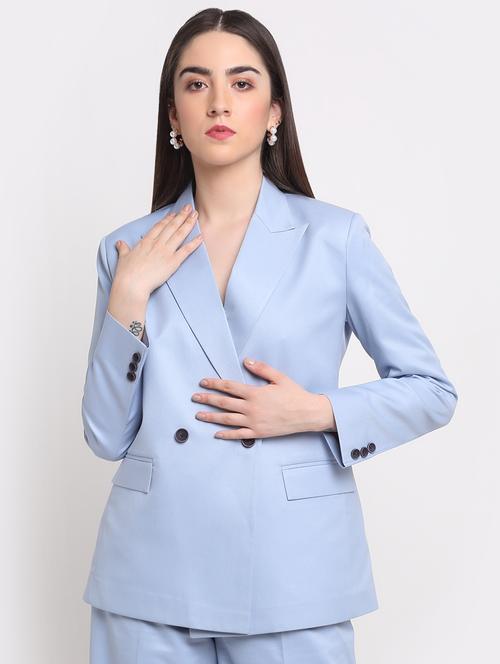 lapel neck solid formal blazer - 18462219 - Very Small Image - 1
