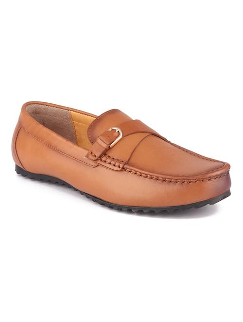tan leather slip on loafers - 18462561 - Very Small Image - 1