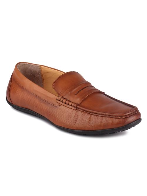 tan leather slip on loafers - 18462569 - Very Small Image - 1
