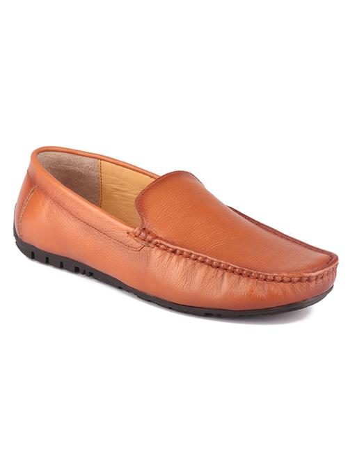 tan leather slip on loafers - 18462573 - Very Small Image - 1