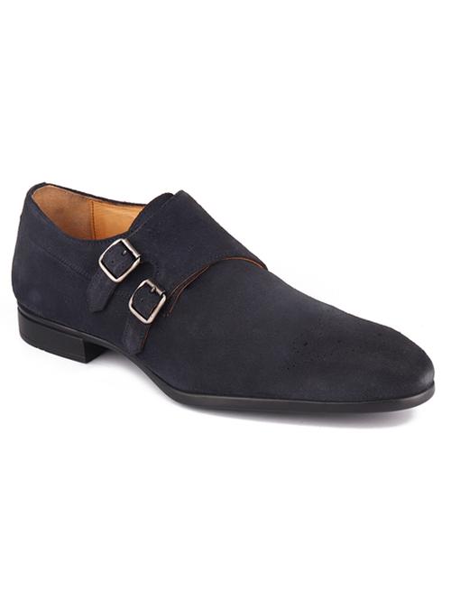 men blue slip on monk strap - 18462671 - Very Small Image - 1