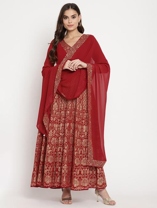 floral print kurta dupatta set - 18462903 - Very Small Image - 1