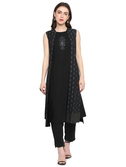 printed kurta jacket set - 18463081 - Very Small Image - 1