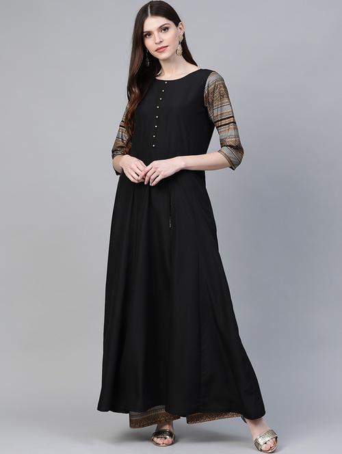 solid kurta palazzo set - 18463097 - Very Small Image - 1