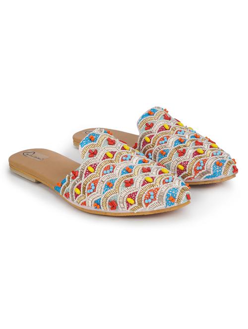 multi colored embellished mules flats - 18463327 - Very Small Image - 1